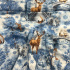 Christmas cotton fabric, by the meter, width 160 cm, pattern Nature Blue on White