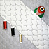 40 Faux leather GEO white color quilted with black threads, 1.0 m x 0.4 m