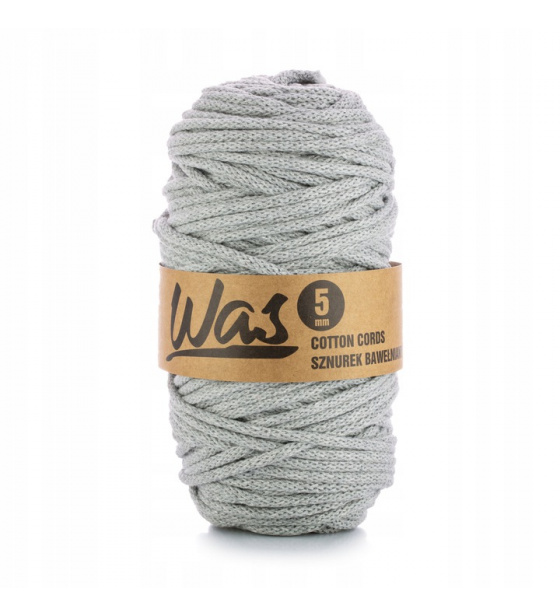 Cotton cord 5mm, 100m, grey 040