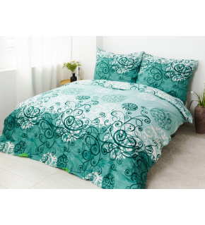 Cotton bedding Amelie, mint color, 140x200 cm