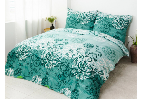 Cotton bedding Amelie, mint color, 140x200 cm