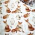 Cotton fabrics, by the meter. Squirrel and Owl on the White