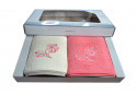 Set of Terry Towels 2 pcs 70x140 cm, color Pink and Ecru