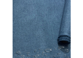 Water-repellent fabric Imitation linen, 220 g/m², width 160 cm, dark blue