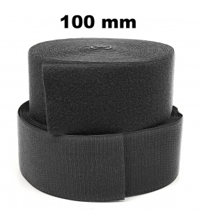 Sew-on Velcro Tape Hook and Loop Set Color Graphite 100 mm x 25 m