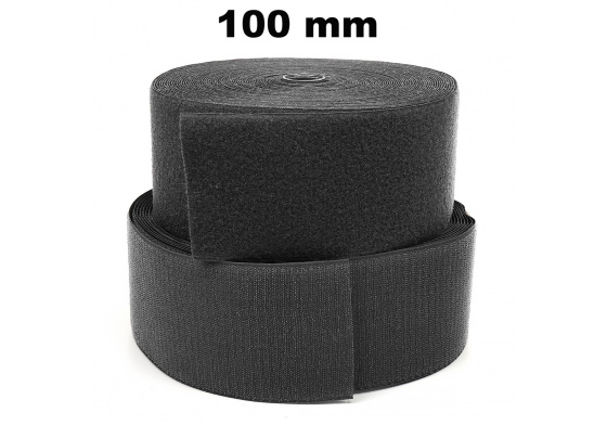 Pásek na suchý zip našívací Háček a Smyčka set barva grafitová 100 mm x 25 bm