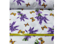 Cotton Fabric Flowers Lavender and Butterflies