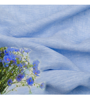 Natural linen fabric Julia, Lt. Blue, 154 g/m2