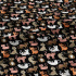 Cotton fabrics, by the meter. Cats Orange on Black