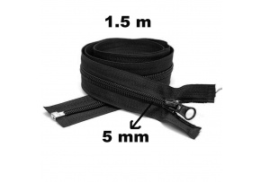Spiral Zipper Detachable Black 5 mm length 150 cm
