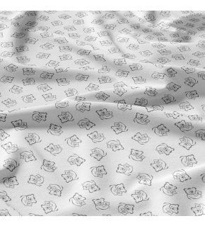 Cotton fabric, by the meter. Bears on the White