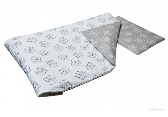 2-piece Crib Bedding Set GRAY BEAR Color Gray