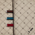 Eco-leather MIX 3x3 cm beige color quilted with brown threads, by the meter, 145 cm