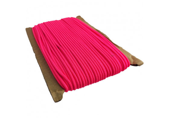 Round elastic cord, colored, 3 mm, 50 m, neon pink color