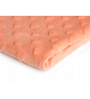 Minky fabric with hearts, 320 g/m², width 160 cm, by the meter, salmon