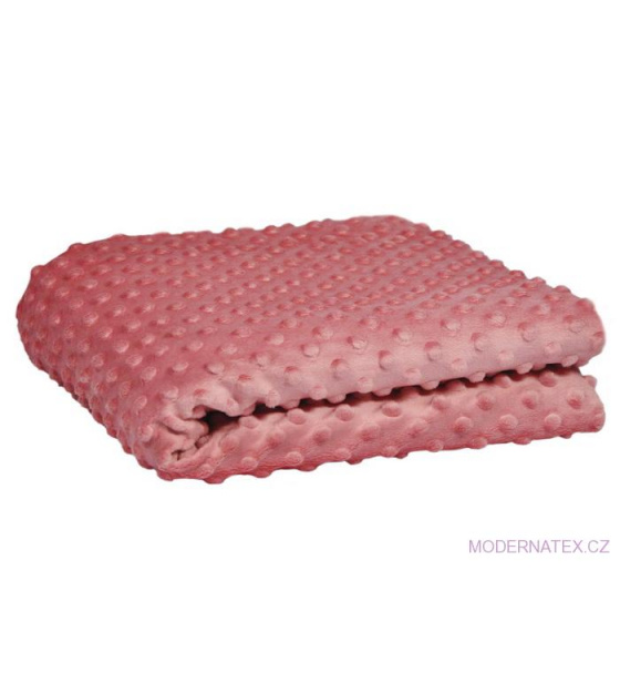 Minky 380 látky mikroplyš puntík  barva starorůžová 2