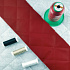 Ultrasonically quilted faux leather, red color, 1.45 m x 0.2 m