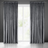 Decorative velour curtain with pleating tape GRAPHITE 140x270 cm