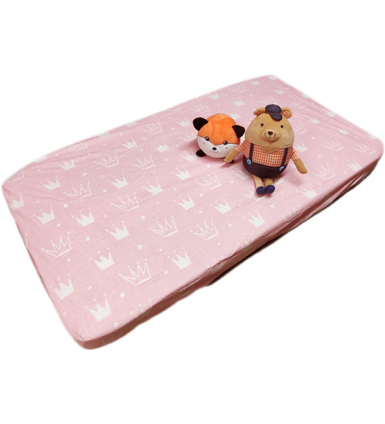 Cotton fitted crib sheet with elastic 120x60 cm