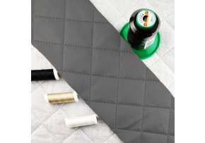 Eco-leather color Graphite quilted with ultrasound, faux leather by the meter