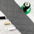 Ultrasonically quilted eco-leather, graphite color, by the meter