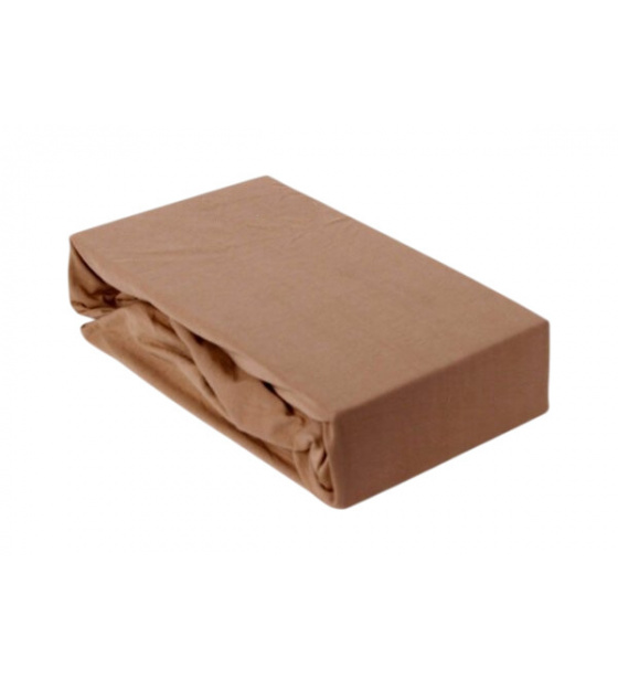Prostěradlo s gumou 90x200 cm Jersey, barva Cappuccino