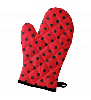 Kitchen Oven Mitt, Red Polka Dot