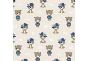 Cotton Fabrics Animals on Beige, 160 cm Width