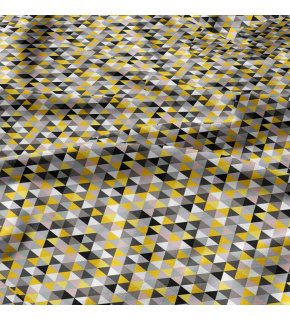 Cotton fabric 100% cotton, 125 g/m², width 160 cm, yellow and black triangles