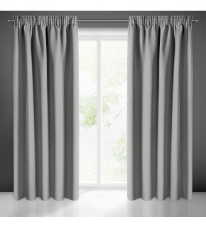 Blackout curtain with pleating tape GREY 135X270 cm