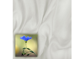 Natural linen fabric Oskar, White, 265 gr/m2