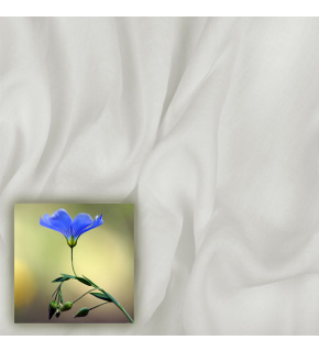 Natural linen fabric Oskar, White, 265 gr/m2