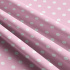 Children's cotton fabrics, by the meter. Dot 22 mm, white on Pink