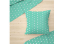 Children's cotton fabric Stars White on Mint