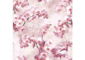 Velvet upholstery fabrics with print, Pink orchids Velvet upholstery fabrics with print, Pink orchids