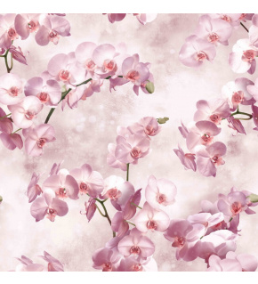 Velvet upholstery fabrics with print, Pink orchids