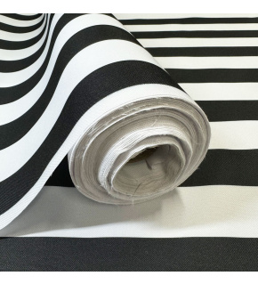 Outdoor fabric Pergola (Oxford), 200 g/m², width 160 cm, white-black stripes 5 cm