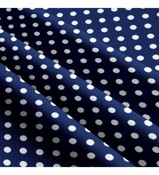 Children's cotton fabrics, by the meter. Dot 10 mm, white on blue