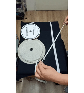 Elastic zipper 20 mm color white, by the meter