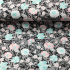 Cotton fabric 100% cotton, 125 g/m², width 160 cm, flowers on black