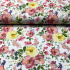 Cotton Fabric Apple Blossom Yellow and Red on White