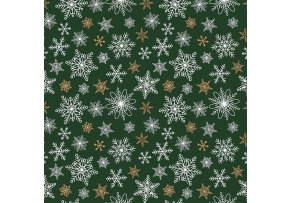 Christmas cotton fabric, by the meter, width 160 cm, Christmas stars on Green