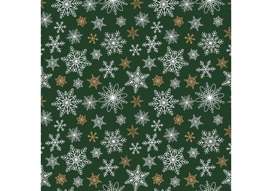 Christmas cotton fabric, by the meter, width 160 cm, Christmas stars on Green