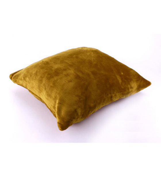 Velvet Pillow Cover, Mustard Color, 40x40cm