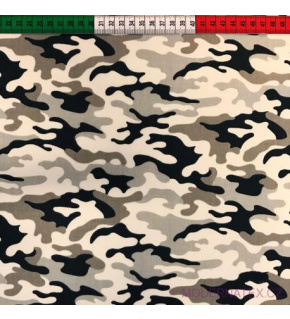 Cotton fabric 100% cotton, 125 g/m², width 160 cm, camo beige