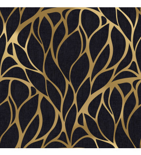 Velvet upholstery fabrics with print. Golden Curves on Black