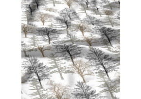 Cotton Fabric Trees on White