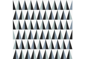 Velvet upholstery fabrics with print, Black Triangles on White