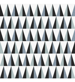 Velvet upholstery fabrics with print, Black Triangles on White