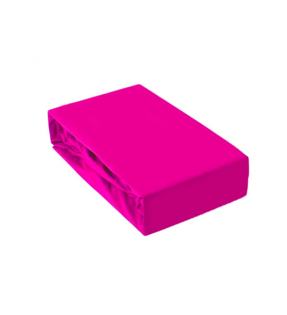 Prostěradlo s gumou 90x200 cm Jersey, barva Fuchsie